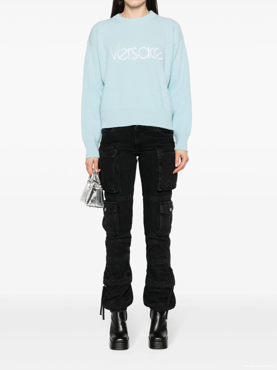 Cheap Versace logo-print sweater Re-Edition 1978 Women 0820